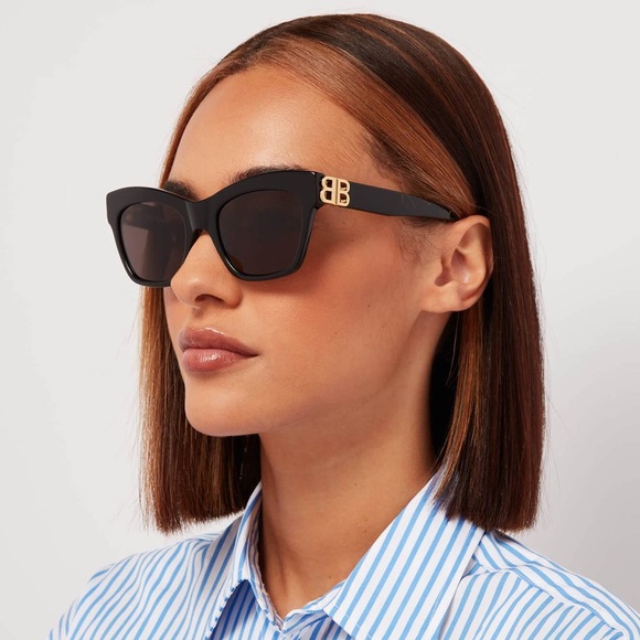 NEW BALENCIAGA BB0132S 002 CAT EYE WOMEN’S SUNGLASSES BALENCIAGA - Picture 4 of 13